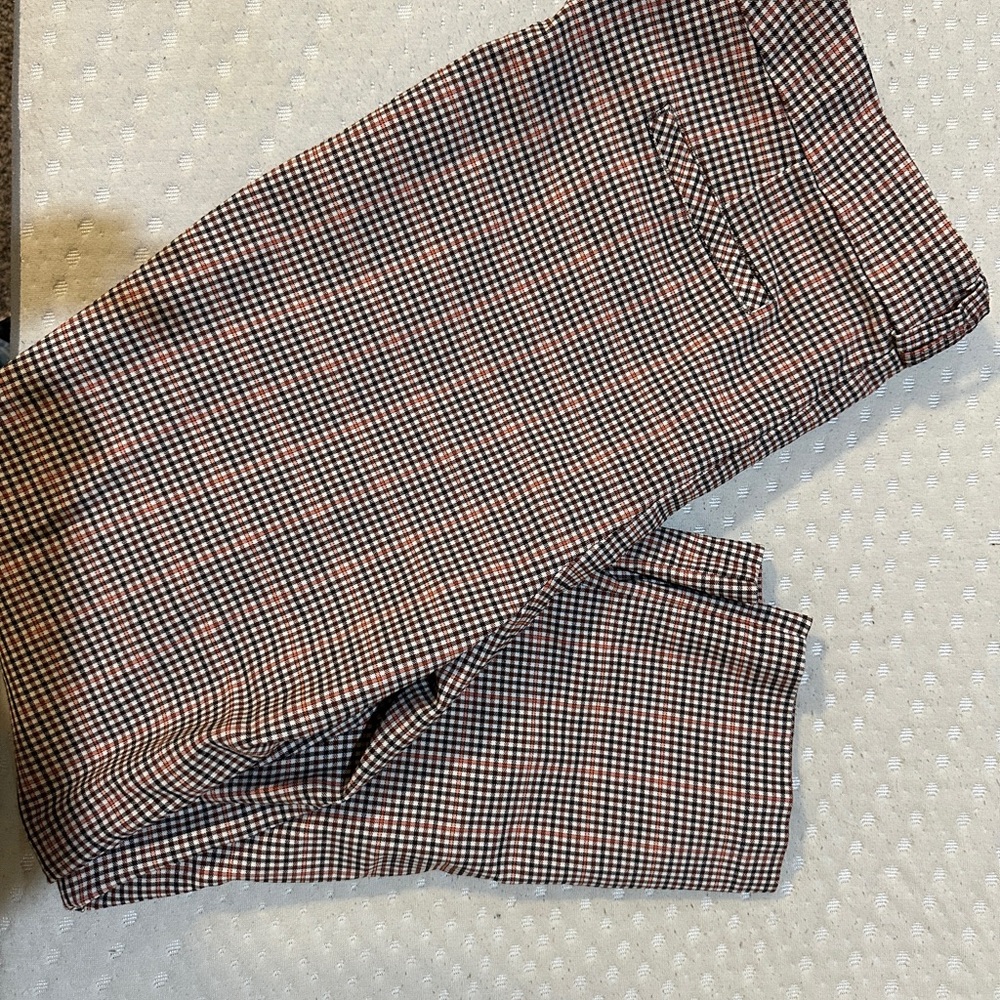 Cato Tan checkered pants with elastic waist